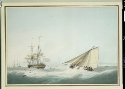 A Brig and a Cutter by Samuel Atkins